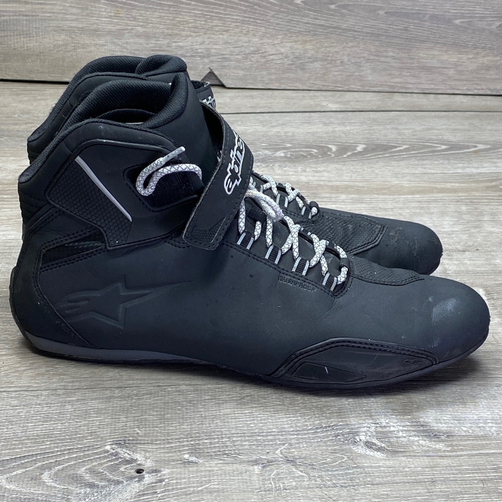 Alpinestars Sektor Waterproof Mens 13.5 Black Motorcycle Riding Shoes Boots